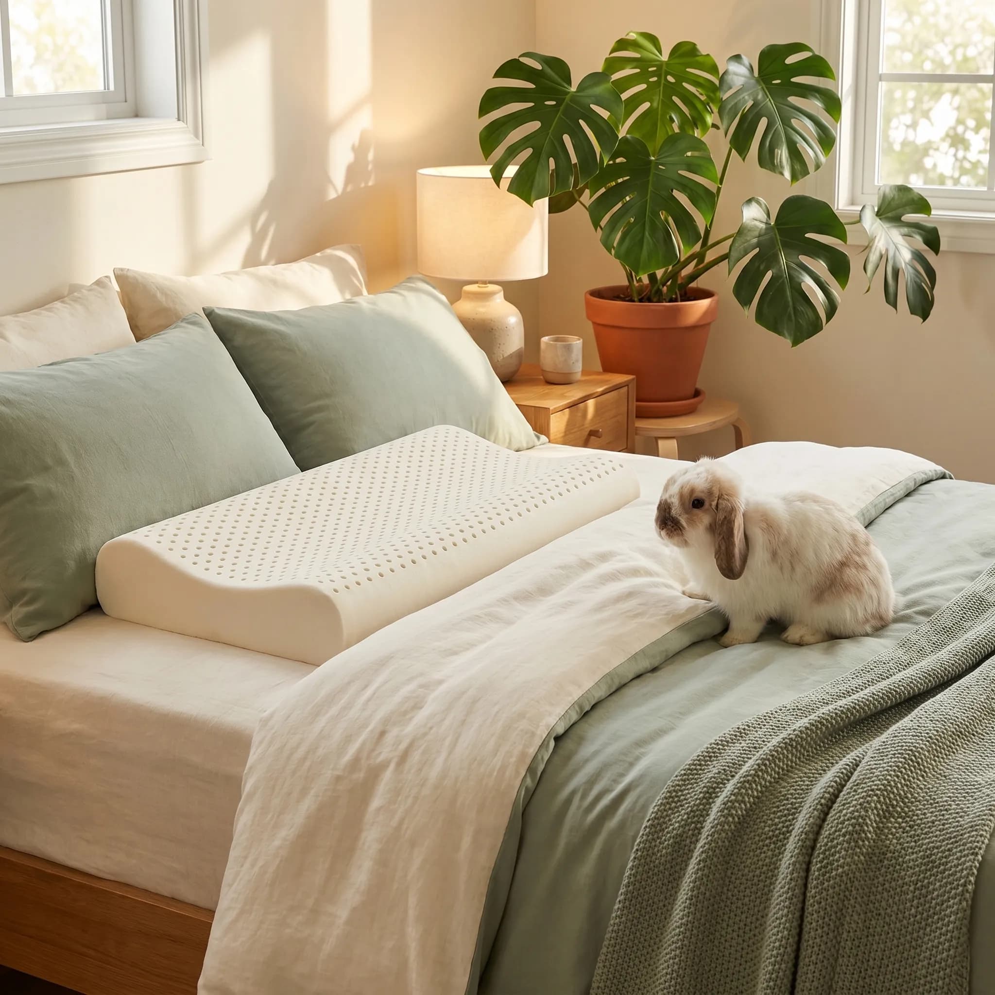 Contour Pillow in a real bedroom