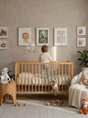 Kids Latex Mattress — styled in a nursery with a bunny
